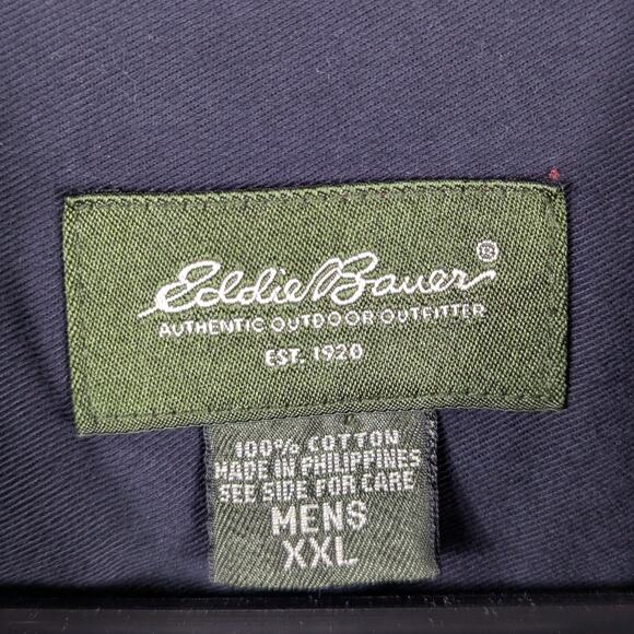 Eddie Bauer XXL Navy Utility Shirt Mens Long Sleeve Button Outdoor Workwear - Picture 2 of 3